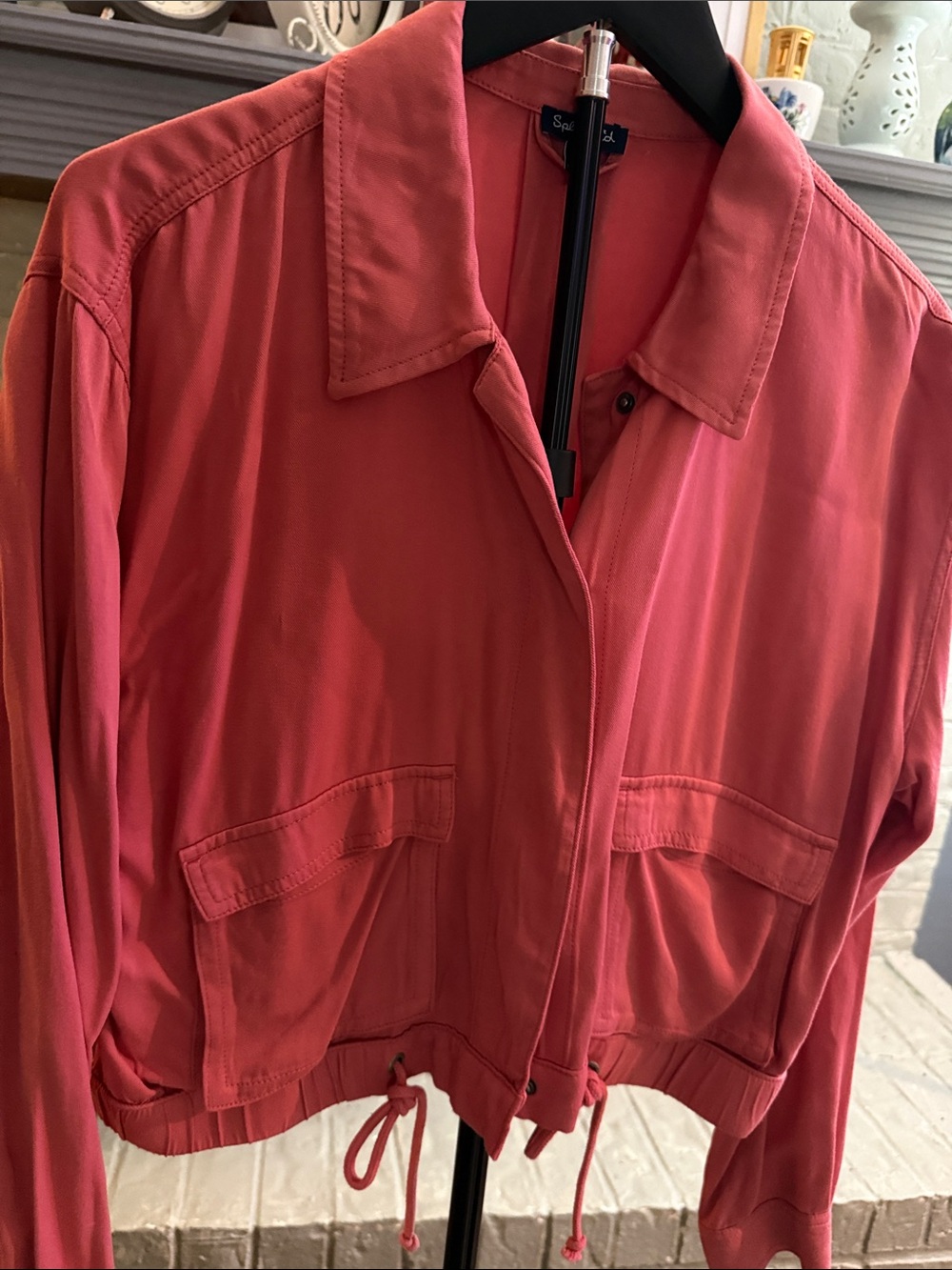 Splendid Coral Utility Drawstring Jacket NWOT
